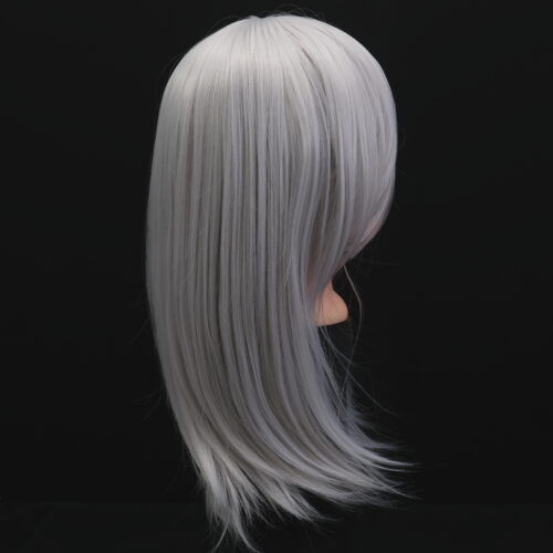Silver/White Hair Rose Wig - 46cm